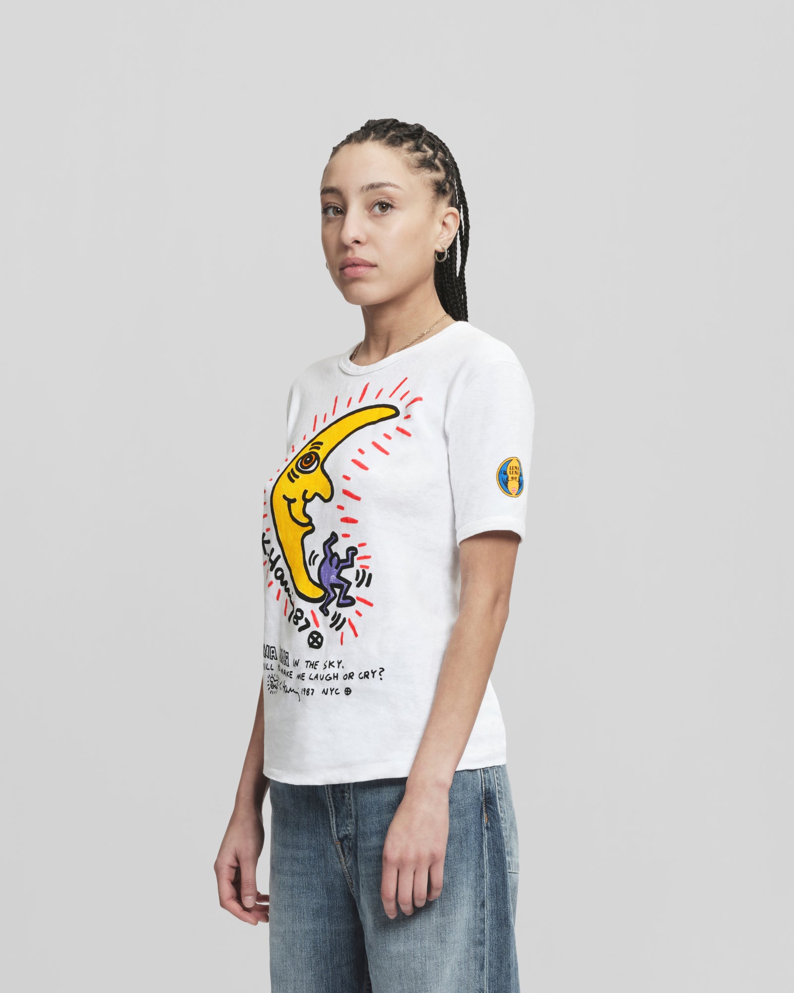 Archival white Fitted Keith Haring T-Shirt