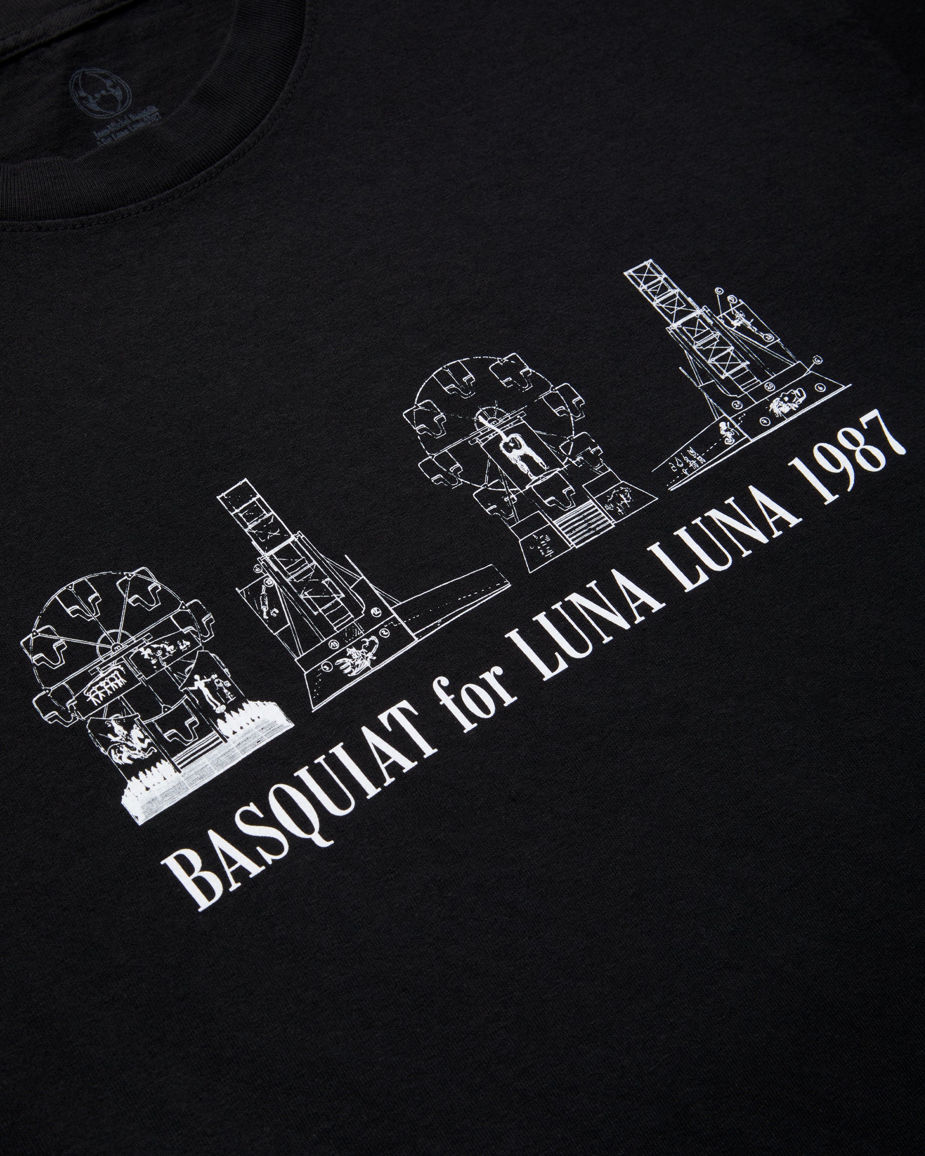 Basquiat Ferris Wheel T-Shirt Black close up
