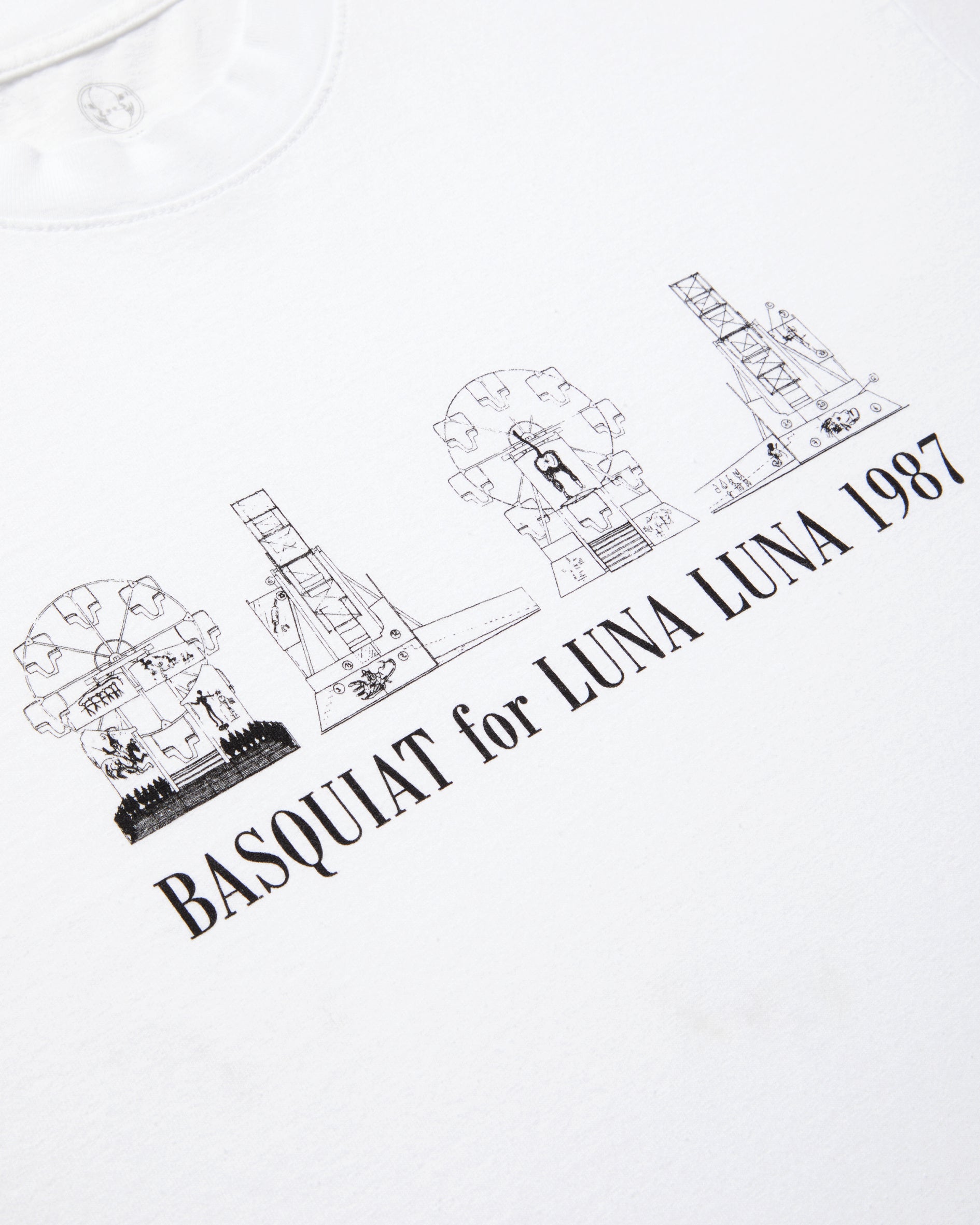 Basquiat Ferris Wheel T-Shirt White close up