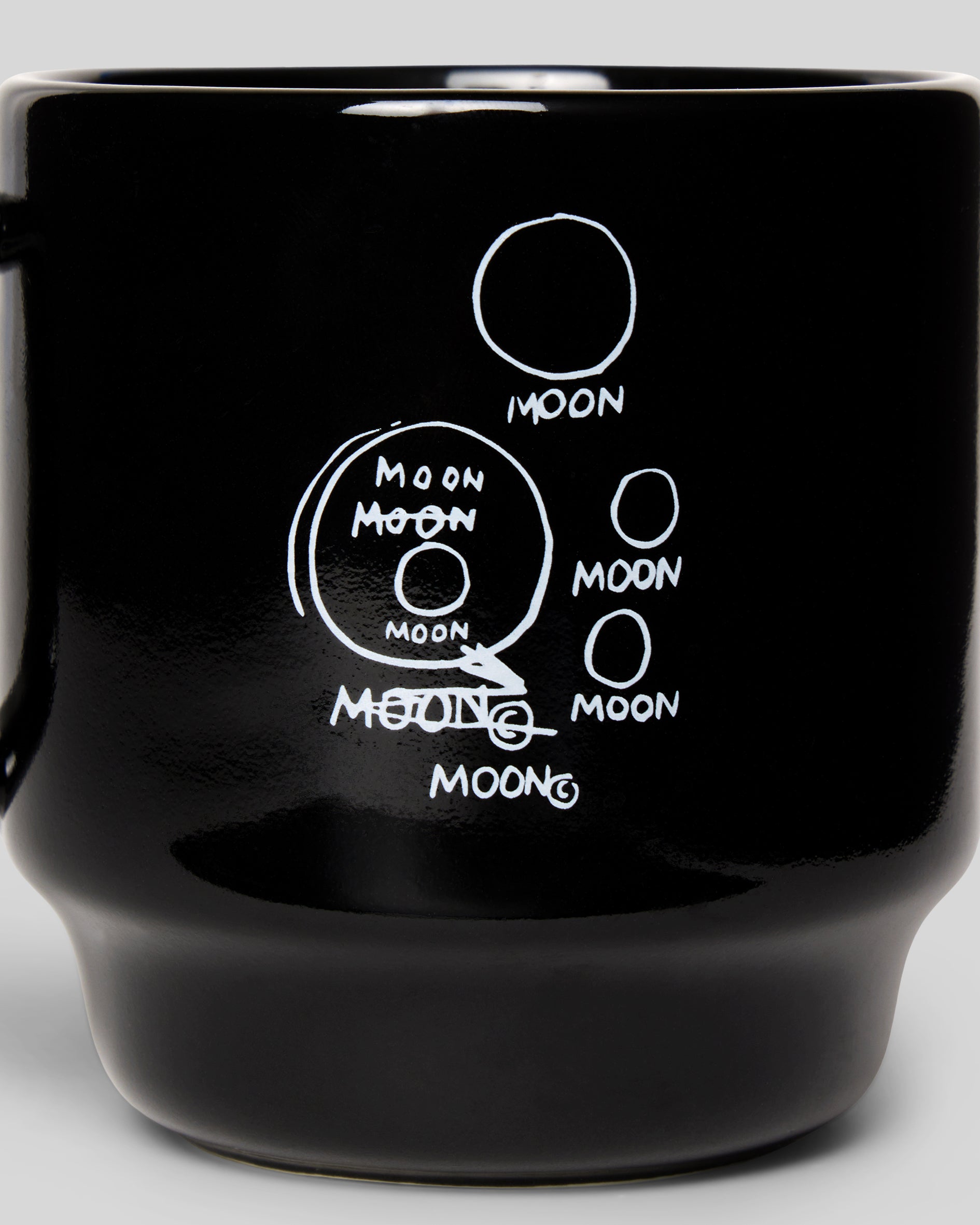 Basquiat Moon Mug, Black